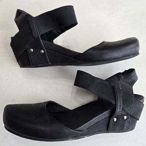 Axxiom Mary Jane Closed Toe Wedge Sandal